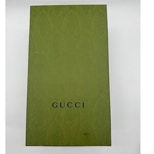 Gucci Green Embossed Damask Large‎ Storage Shoe Box 14.5x8.5x5.5 With Tissue